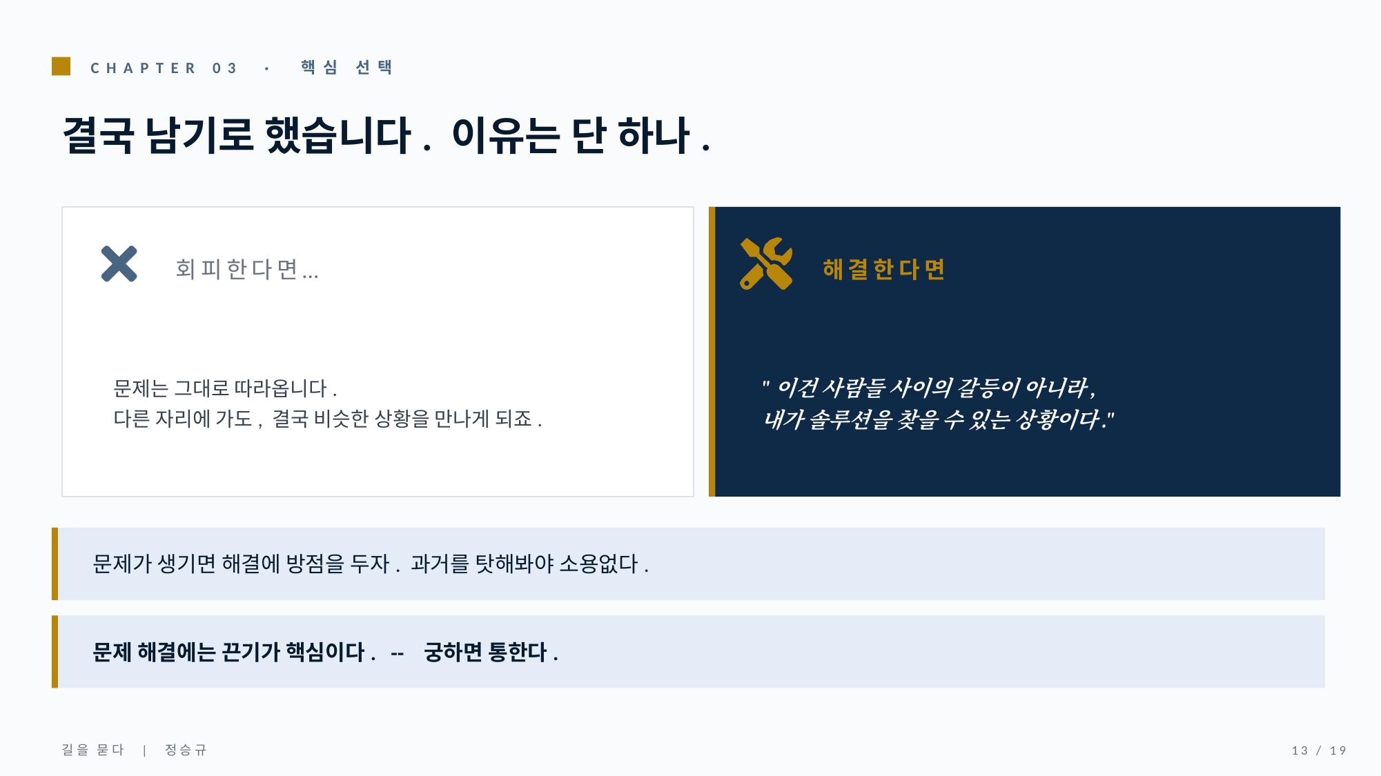 회피 vs 해결